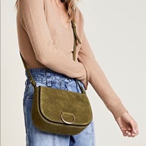 Little Liffner D Saddle medium suede shoulder bag